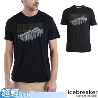 【Icebreaker】男 100%美麗諾羊毛 Tech Lite III 圓領短袖上衣_板塊世界-150.T恤(IB0A56X2-001 黑)
