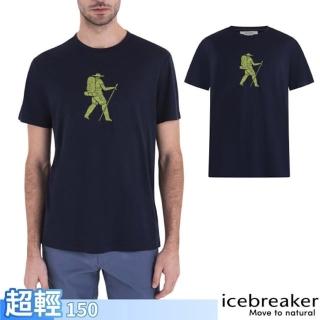 【Icebreaker】男 100%美麗諾羊毛 Tech Lite III 圓領短袖上衣_徒步旅行-150.T恤(IB0A56WZ-401 海軍藍)
