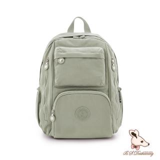 【冰山袋鼠】時光旅人 - 知性大容量附插袋後背包 - 抹茶綠(B060-2MG)