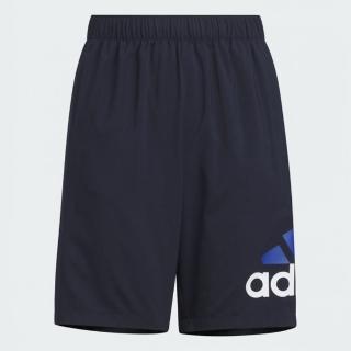 【adidas 愛迪達】短褲 大童 男童 女童 運動褲 U BL2 WV SHORTS 藍 IS5188