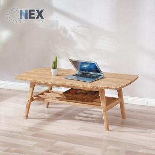 【NEX】12663045北歐風 客廳雙層大茶几 實木腳(咖啡桌/客廳桌/桌子/大茶几/置物桌)