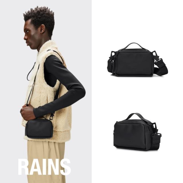 【RAINS官方直營】Box Bag Micro 防水時尚迷你方形斜背包(Black 經典黑)