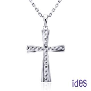 【ides 愛蒂思】情人禮物 輕珠寶義大利進口14K白金十字架項鍊鎖骨鍊（16吋-KP756）