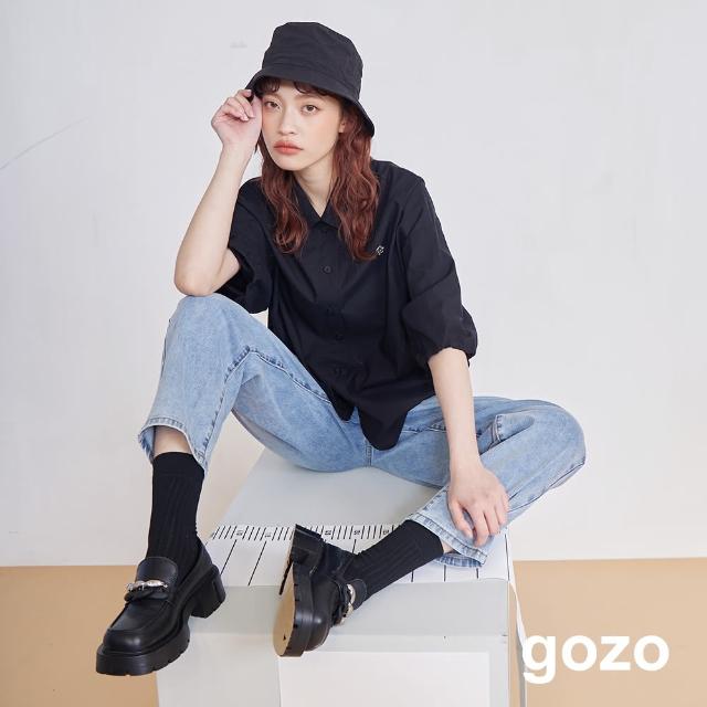 【gozo】天絲棉扭結造型襯衫(兩色)