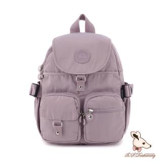 【冰山袋鼠】時光旅人 - 知性加大款附插袋後背包 - 淡紫色(B0015-PR)