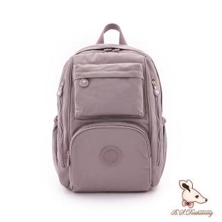 【冰山袋鼠】時光旅人 - 知性大容量附插袋後背包 - 淡紫色(B060-2PR)