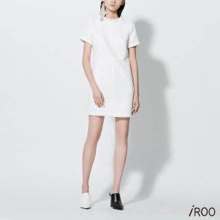 【iROO】浪漫花領經典設計短袖洋裝
