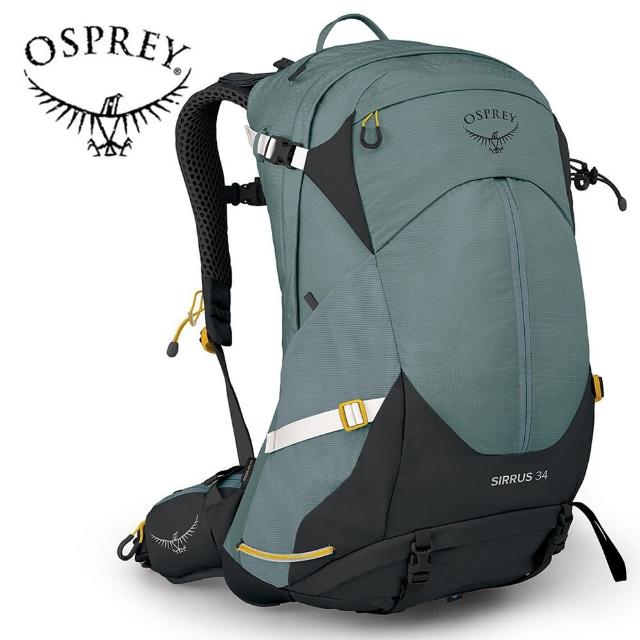 【Osprey】Sirrus 34 透氣網架健行登山背包 34L 女款 石蓮綠(登山背包 健行背包 運動背包)