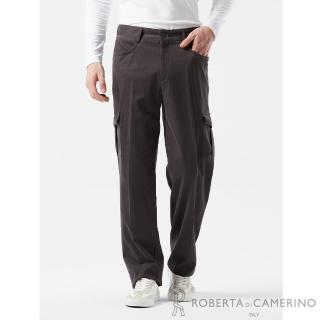 【ROBERTA 諾貝達】男裝 鐵灰色平口休閒褲-實用多口袋(台灣製)