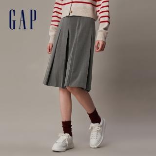 【GAP】女裝 高腰百褶中長裙-灰色(730476)