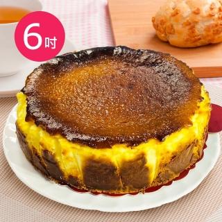 【樂活e棧】母親節造型蛋糕-濃心焦香巴斯克蛋糕6吋x1顆(生日快樂 蛋糕 手作)