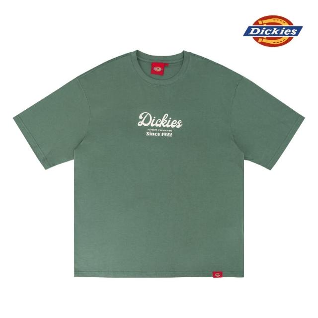 【Dickies】男女款森林綠純棉胸前品牌Logo印花寬鬆短袖T恤｜DK0A87CRH15