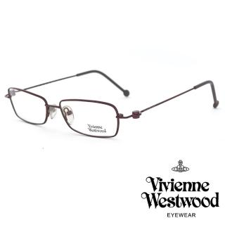 【Vivienne Westwood】小細方框金屬光學鏡框(紅紫 VW00404)