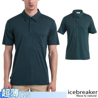 【Icebreaker】男 美麗諾羊毛 Drayden Cool-Lite 短袖POLO衫-125.有領衫(IB0A56EI-A77 湖水綠)
