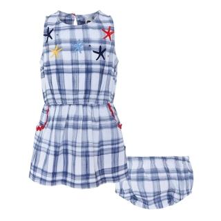 【tuc tuc】女童 藍白格海星洋裝 12M-6A MF5181(tuctuc baby 洋裝)