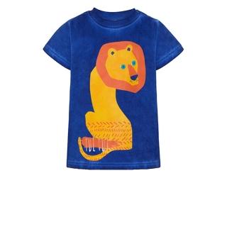 【tuc tuc】男童 藍底橘獅子印花T恤 12M-6A MG428848(tuctuc baby T恤 動物)