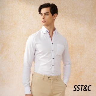 【SST&C 新品９折】EASY CARE 白色紋理標準版襯衫0312403016