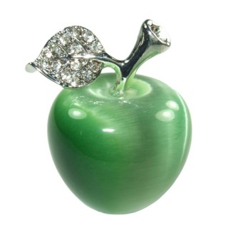 【小樂珠寶】小巧可愛超美晶鑽綠蘋果擺飾擺件(能聚財散發正能量)