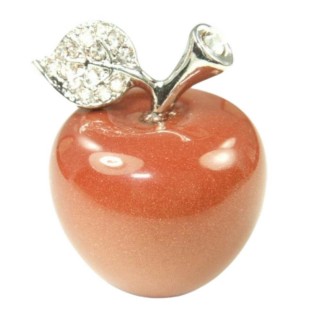 【小樂珠寶】小巧可愛超美-晶鑽金沙紅蘋果擺飾(帶來愛情和平幸福的能量擺件)