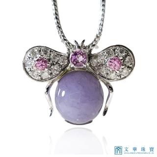 【文華珠寶】紫翡蛋面小蜜蜂別針翡翠玉墜 不含鍊(紫翡蛋面)