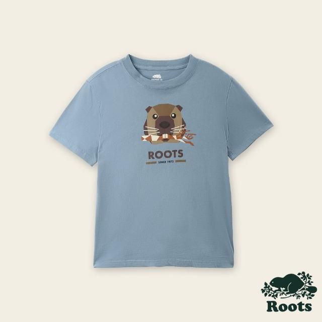 【Roots】Roots 大童- OUTDOOR ANIMAL短袖T恤(藍色)