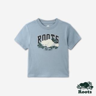 【Roots】Roots 小童- PIXEL COOPER BEAVER短袖T恤(藍色)