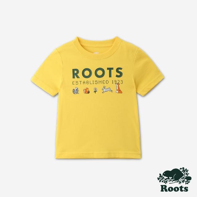 【Roots】Roots 小童- ROOTS ESTABLISHED短袖T恤(黃色)
