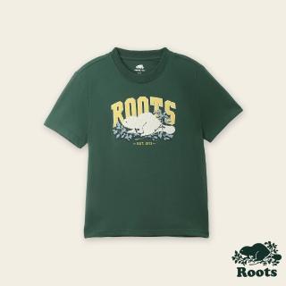 【Roots】Roots 大童- PIXEL COOPER BEAVER短袖T恤(深綠色)