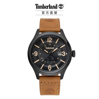 【Timberland】手錶 男錶 BLAKE系列 戶外潮流腕錶 皮革錶帶-黑/小麥黃46mm(TBL.14645JYB/02)