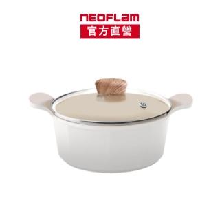 【NEOFLAM】Venn系列28cm雙耳湯鍋-FIKA+玻璃蓋(不挑爐具 瓦斯爐電磁爐可用)