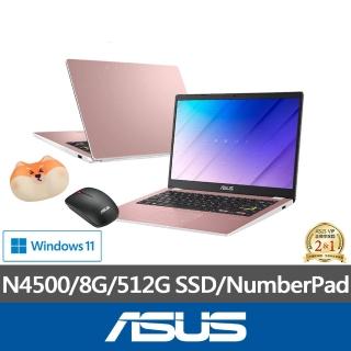 【ASUS】滑鼠護腕墊/滑鼠組★14吋N4500輕薄筆電(E410KA/N4500/8G/512G SSD/W11)