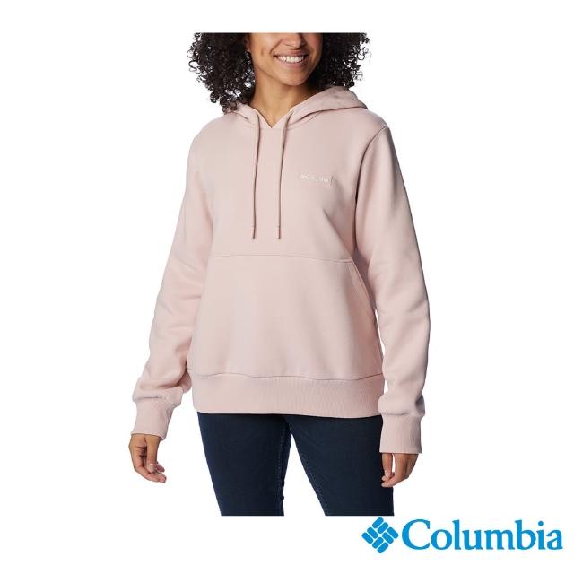 【Columbia 哥倫比亞 官方旗艦】女款-W Marble CanyonLOGO連帽上衣-淺粉紅(UAL88070LK/HF)