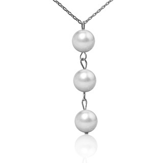 【小樂珠寶】多珠全美南洋深海貝珍珠項鍊(10mm三顆超值送禮)