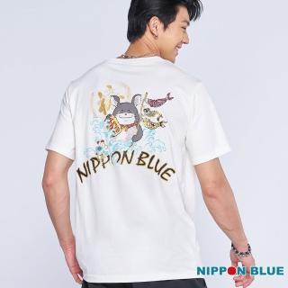 【BLUE WAY】男裝 棒系列龍貓賜福印花 短袖 上衣-日本藍