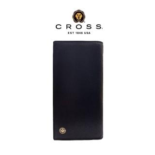 【CROSS】台灣總經銷 限量1折 頂級小牛皮22卡1零錢袋長夾 查爾斯系列 全新專櫃展示品(黑色 贈禮盒提袋)