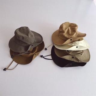 【MANI 瑪尼】兒童日系漁夫帽遮陽帽大帽緣遮陽帽鬆緊可調(兒童遮陽帽)