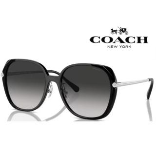 【COACH】亞洲版 時尚大鏡面太陽眼鏡 典雅簡約設計 HC8403D 50023C 黑框抗UV漸層灰鏡片 公司貨