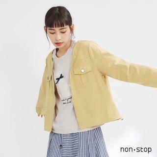 【non-stop】質感金屬釦飾無領外套-2色