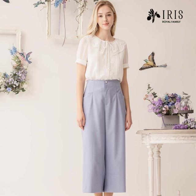 【IRIS 艾莉詩】風信紫藍高腰寬褲-2色(42302)