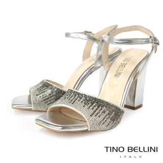 【TINO BELLINI 貝里尼】義大利進口星空閃鑽高跟涼鞋FSMT030(銀色)