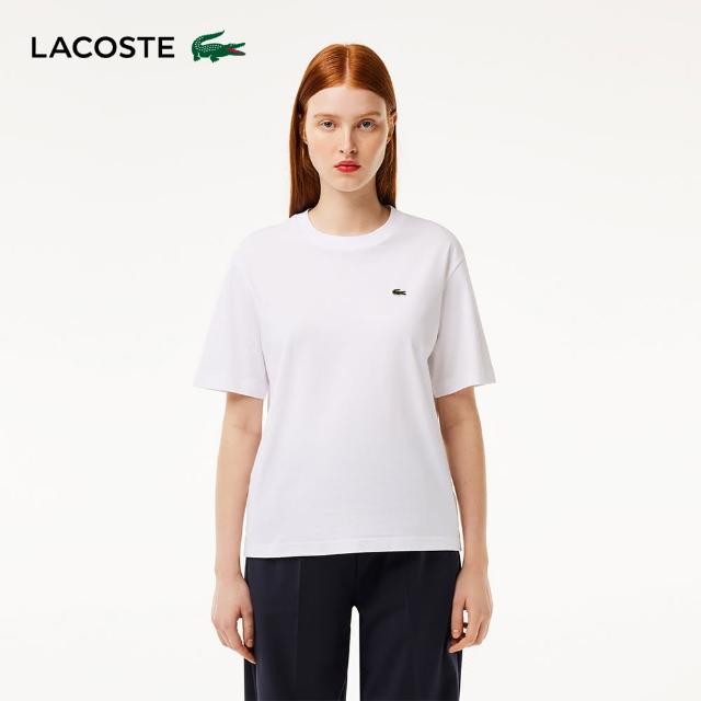 【LACOSTE】女裝-寬鬆版型輕質素色短袖T恤(白色)
