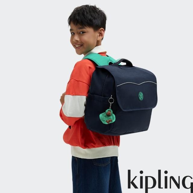 【KIPLING官方旗艦館】藍綠拼接兩用手提後背包-CODIE M