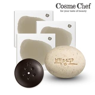 【韓國 Cosme Chef】瑪格利酒粕嫩白面膜皂110gX3+korea製陶磁皂盤(面膜皂界青春露)