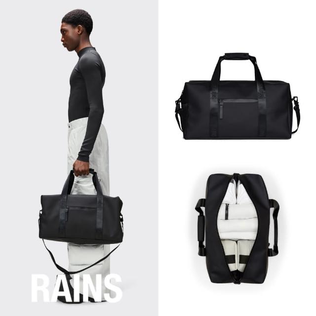 【RAINS官方直營】Trail Gym Bag LOGO織帶防水方形旅行包(Black 經典黑)
