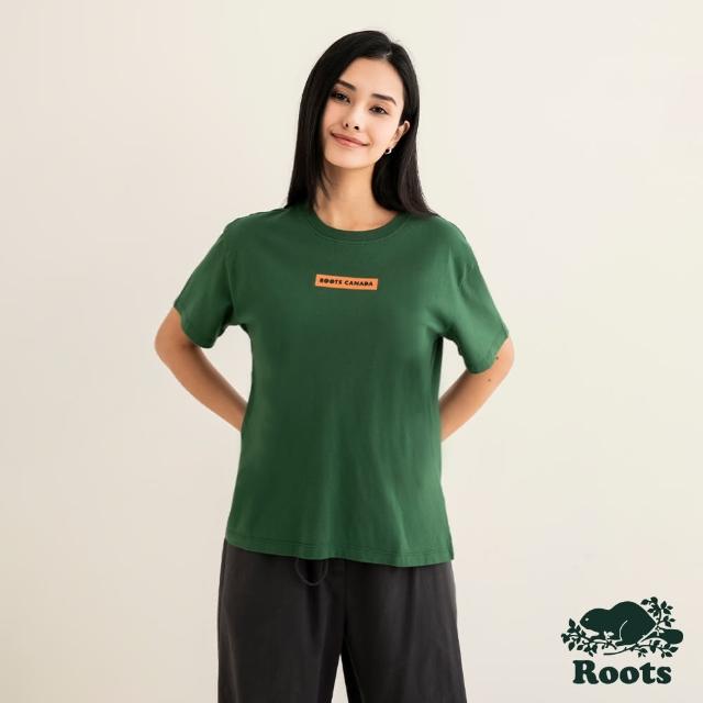 【Roots】Roots 女裝- ROOTS BOX LOGO短袖T恤(深綠色)