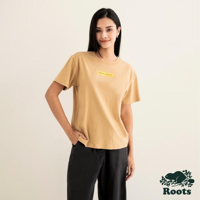 【Roots】Roots 女裝- ROOTS BOX LOGO短袖T恤(棕色)