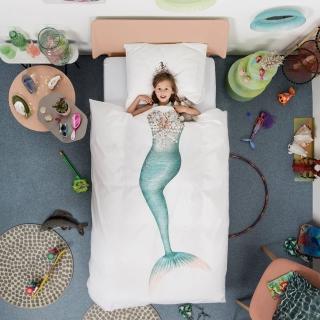【皇室羽毛工房】荷蘭100%棉被套枕套組-Mermaid(單人)