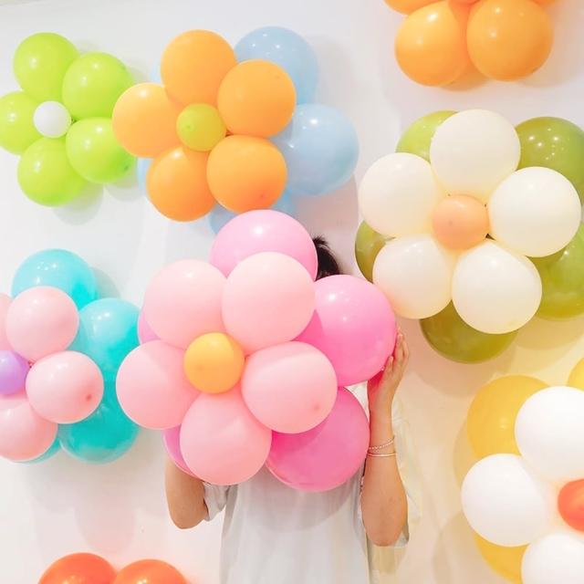 派對佈置畢業雙層花朵氣球組6朵入(生日氣球 派對布置 兒童節 畢業 教室 裝飾 布置)