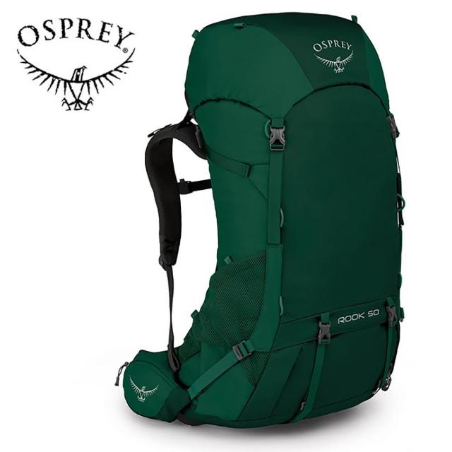 【Osprey】Rook 50 透氣網架式登山背包 男款 野鴨綠(健行背包  徙步旅行 登山後背包)