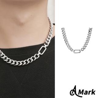 【A MARK】鈦鋼項鍊 簡約項鍊/歐美時尚古巴鍊簡約設計316L鈦鋼項鍊(A款 50CM)